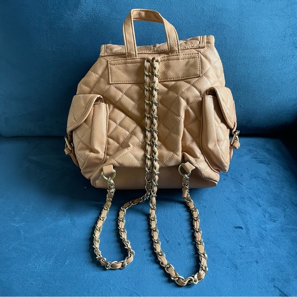 ASOS Blush Faux Leather Quilted Backpack - Picture 2 of 6